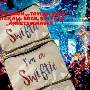 Swiftie make up bags, pencil bags, nic knack bags or carry it as a wristet, lol!